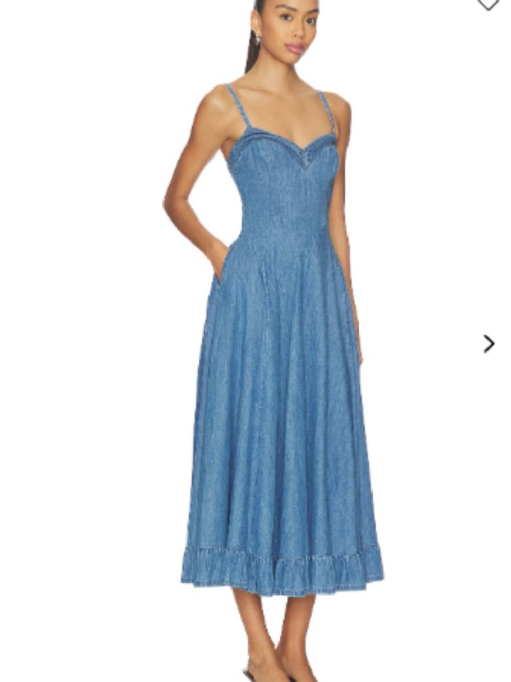 Free People Another Season Denim Midi Dress